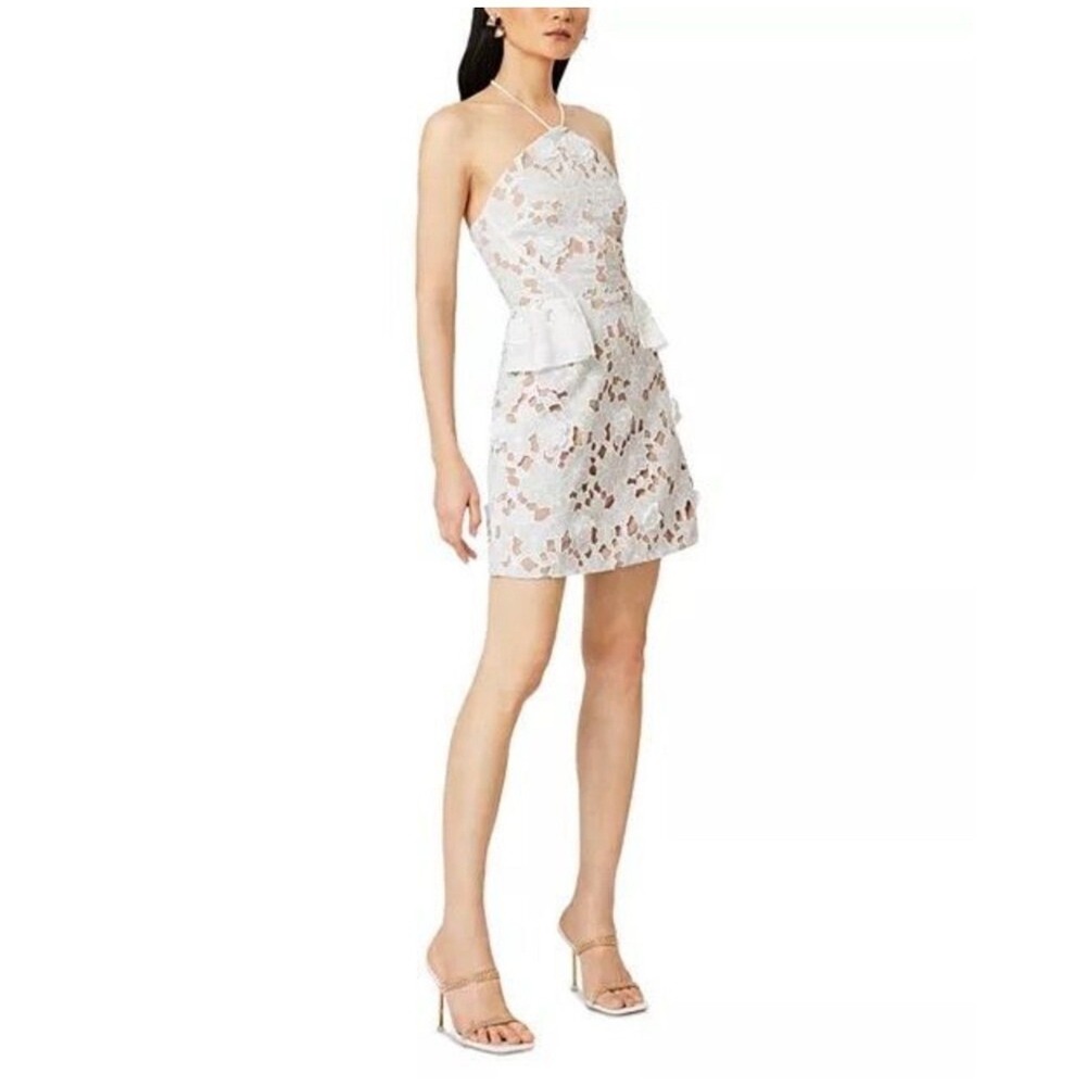 NWT Elliatt Seafarer Lace Halter Neck Mini Dress in White Size XS  $319 - Picture 4 of 11